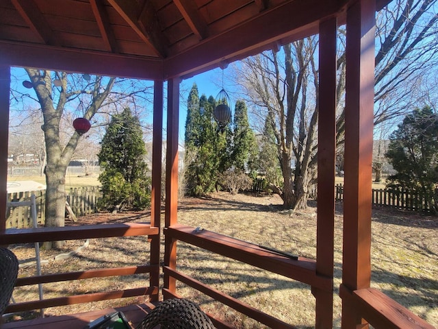 view of yard featuring fence