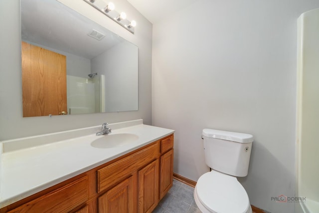 1061 Chadwick Dr, Grayslake, IL 60030 - bathroom with vanity, tile patterned flooring, and a shower