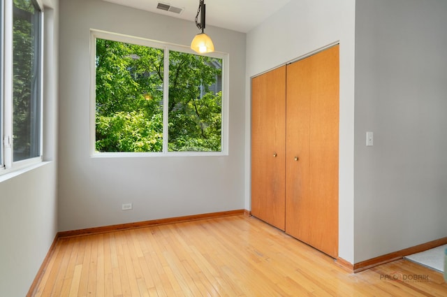 1061 Chadwick Dr, Grayslake, IL 60030 - unfurnished bedroom featuring multiple windows, light wood-type flooring, and a closet