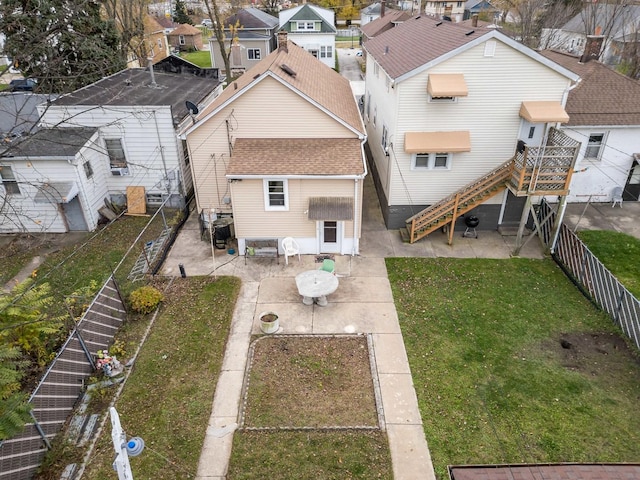 aerial view featuring a residential view