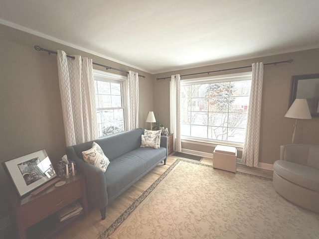 living room with baseboards