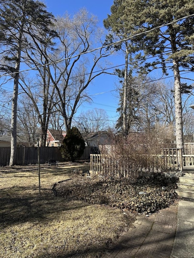 view of yard with fence