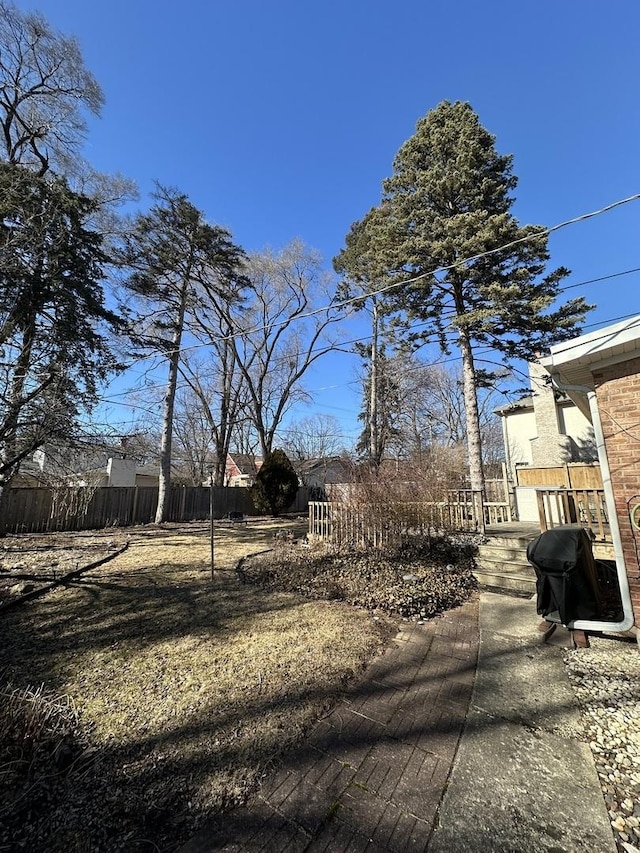 view of yard with fence