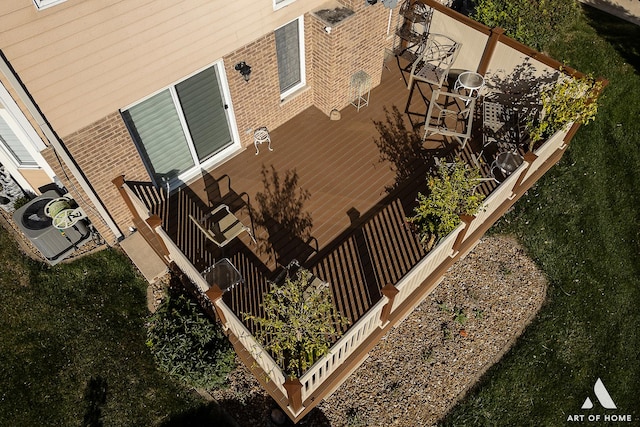 exterior space featuring brick siding