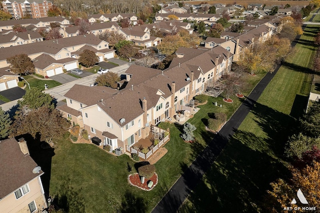 bird's eye view with a residential view