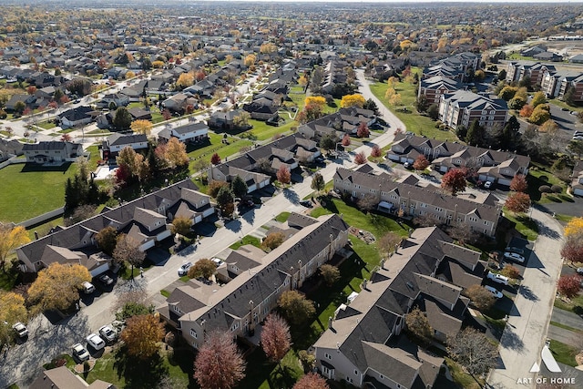 drone / aerial view with a residential view