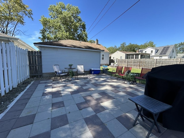 view of patio featuring a fenced backyard