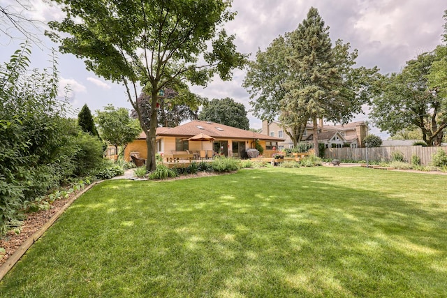 view of yard with fence