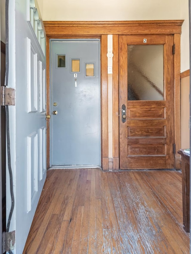 interior space with hardwood / wood-style floors