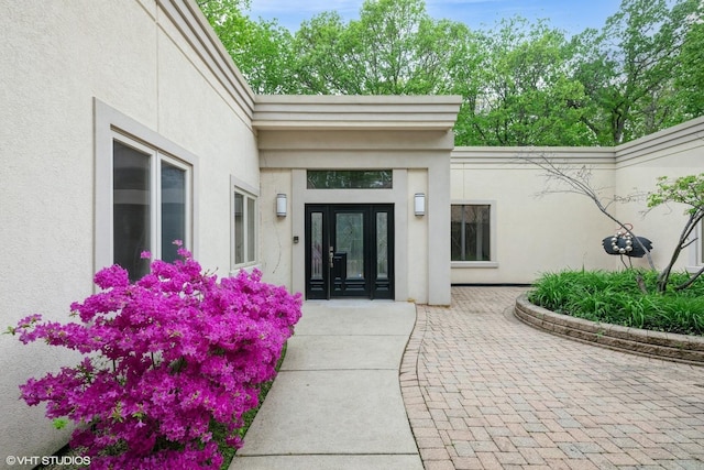 2000 Clendenin Ln, Riverwoods, IL 60015 - view of exterior entry with french doors and stucco siding