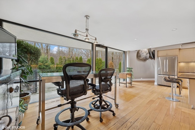 2000 Clendenin Ln, Riverwoods, IL 60015 - dining space with light wood-type flooring and expansive windows