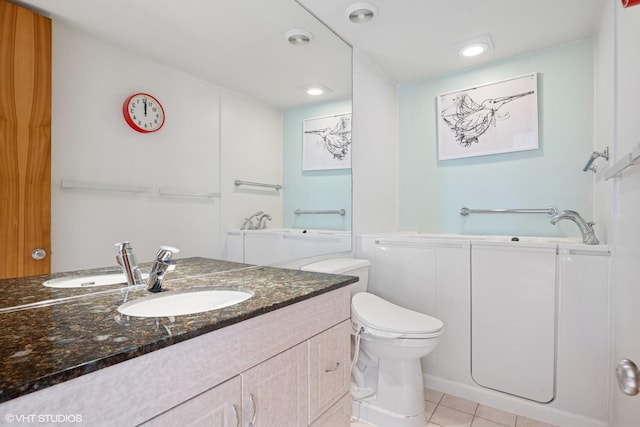 2000 Clendenin Ln, Riverwoods, IL 60015 - bathroom featuring tile patterned floors, vanity, and recessed lighting