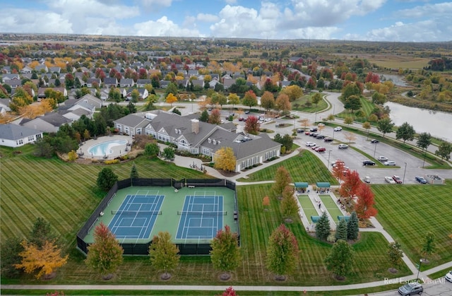 bird's eye view with a residential view