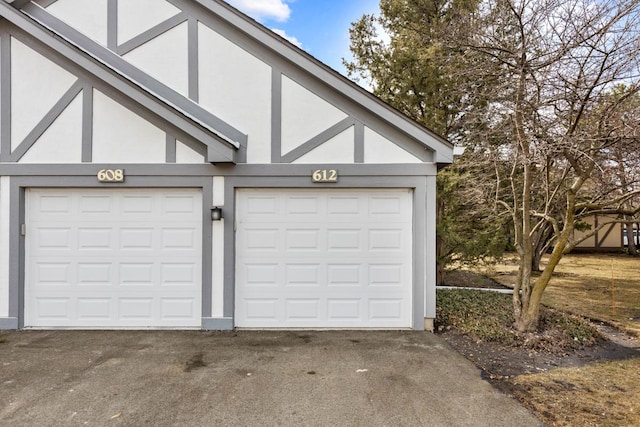 garage with driveway