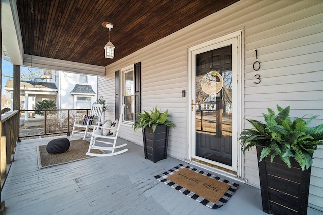 property entrance with a porch