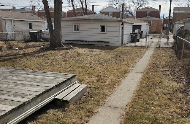 view of yard with a gate and fence