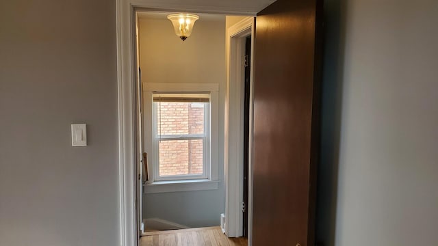 corridor with wood finished floors