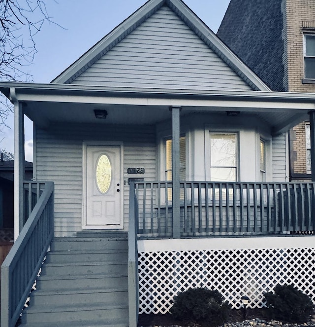 view of front of property with a porch