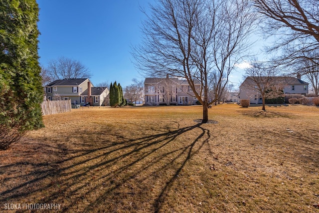 view of yard featuring fence