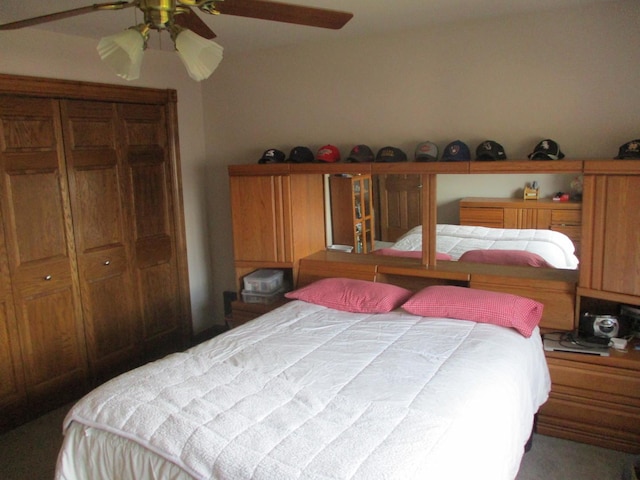 8032 Abbey Rd, Tinley Park, IL 60477 - bedroom with a closet and a ceiling fan
