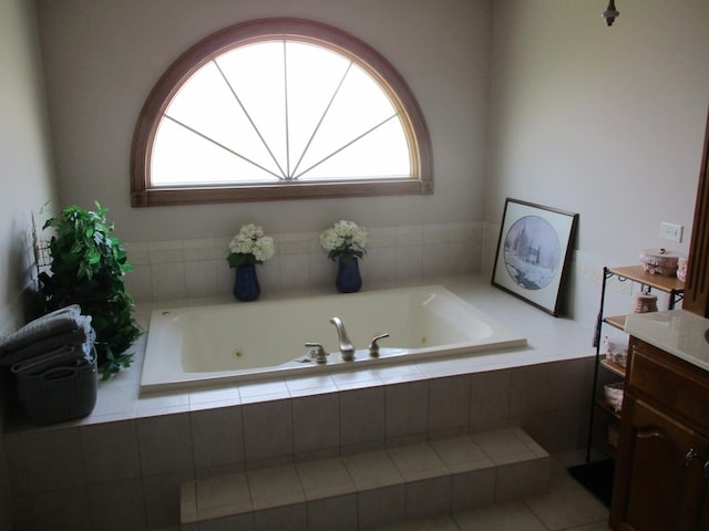8032 Abbey Rd, Tinley Park, IL 60477 - bathroom with a tub with jets and vanity