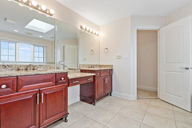 full bathroom featuring a stall shower, vanity, toilet, and tile patterned floors