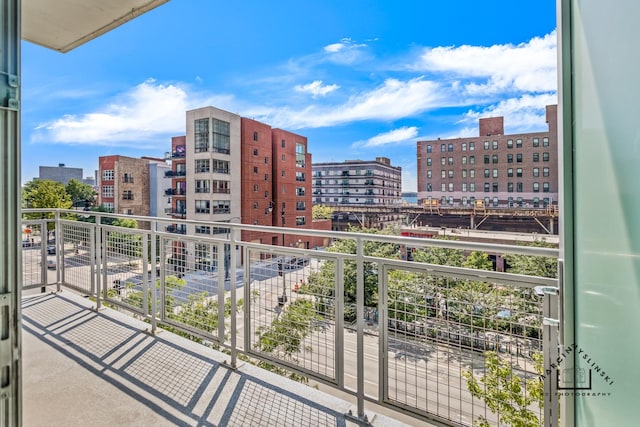 balcony featuring a view of city