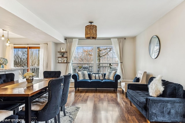 dining room with wood finished floors