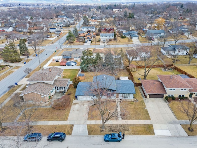 drone / aerial view with a residential view