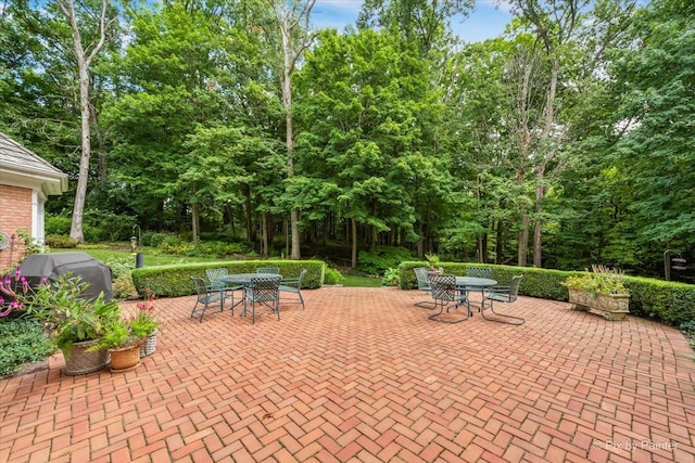 view of patio / terrace featuring outdoor dining space and area for grilling