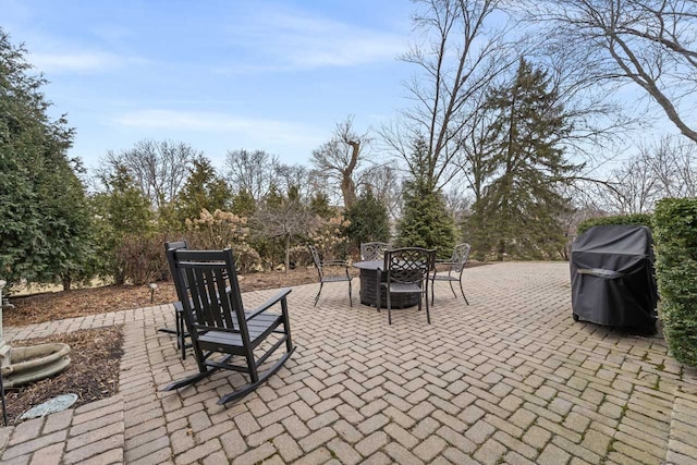 view of patio / terrace featuring outdoor dining area and area for grilling