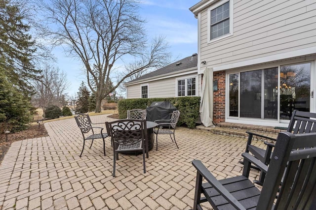 view of patio featuring outdoor dining space