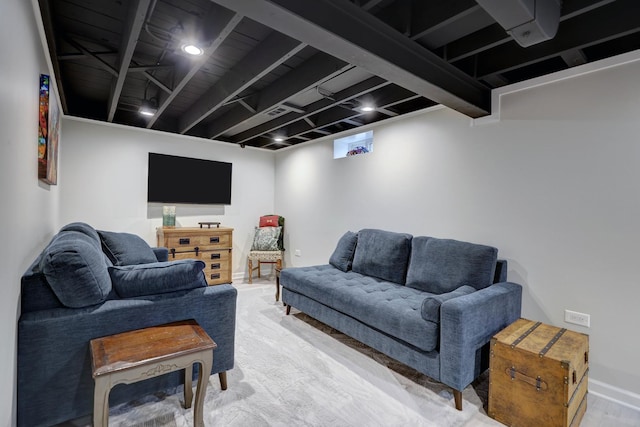living room with baseboards