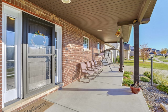 view of patio with a porch