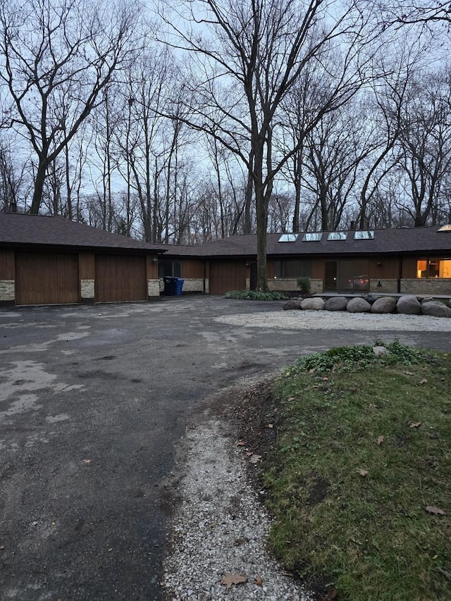 view of front of house with a garage