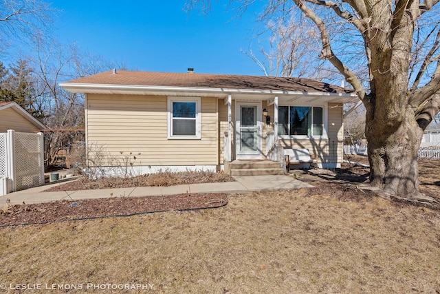 view of front of property with fence