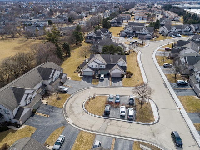 aerial view with a residential view