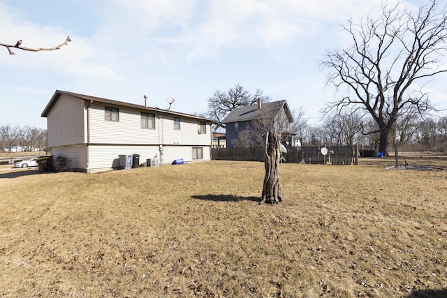 back of property featuring fence