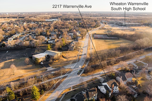 bird's eye view with a residential view