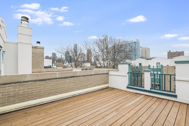 deck with a city view