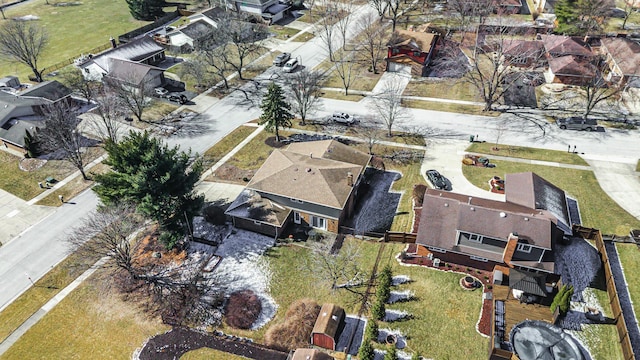 bird's eye view featuring a residential view