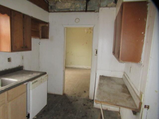 kitchen featuring white dishwasher