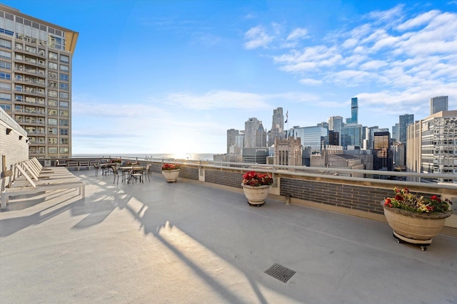 view of patio featuring a city view