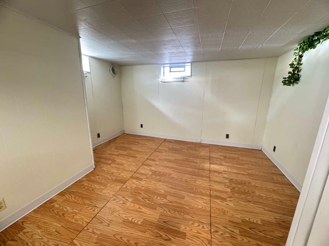 below grade area with baseboards