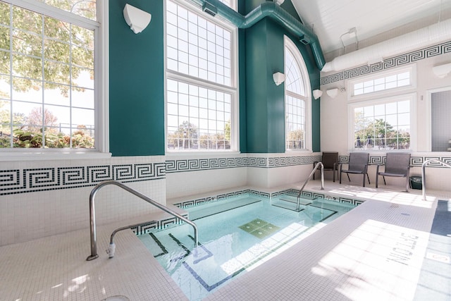 view of pool featuring an indoor in ground hot tub