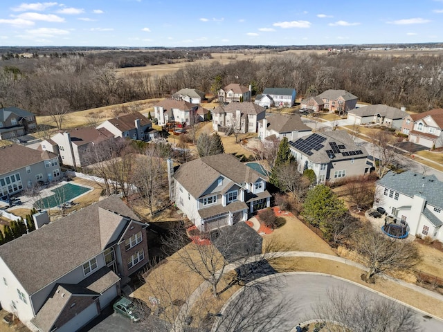 drone / aerial view with a residential view