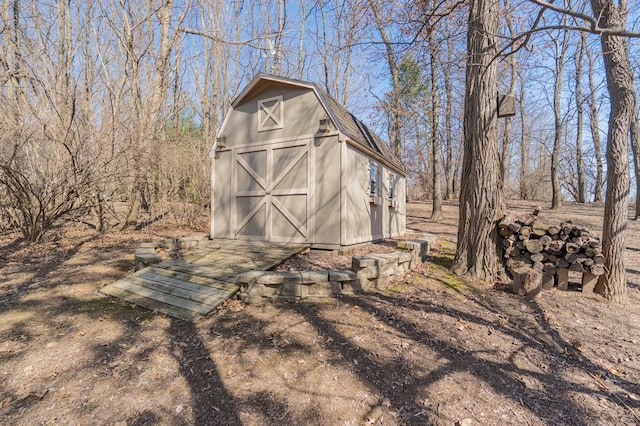 view of shed