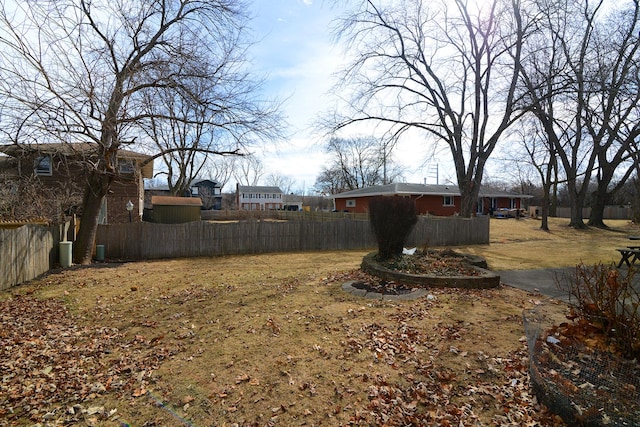 view of yard featuring fence private yard