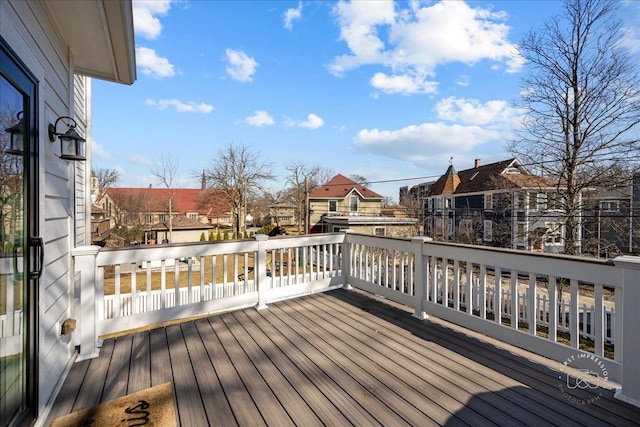 deck featuring a residential view