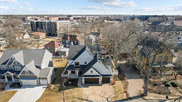 aerial view featuring a residential view